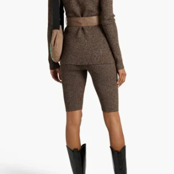 GANNI Mélange Ribbed-Knit Shorts size XXS - Picture 9 of 9